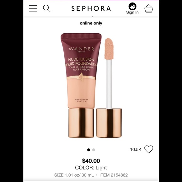 Wander Beauty Nude Illusions Foundation. LIGHT - Picture 2 of 5